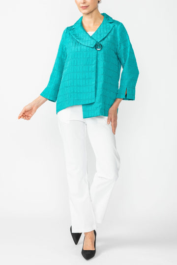 Teal Asymmetrical Double Jacket